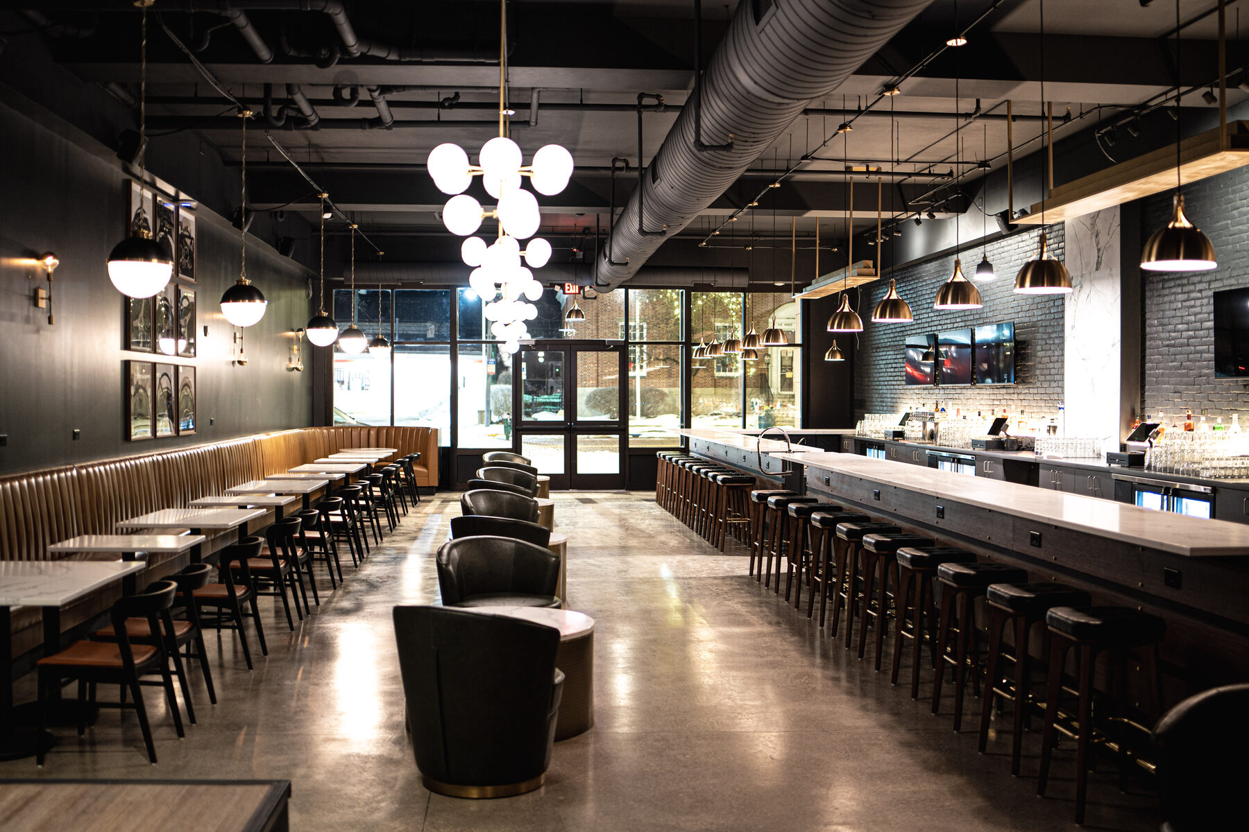 Finished Bourbon Lounge interior in Oxford, Ohio