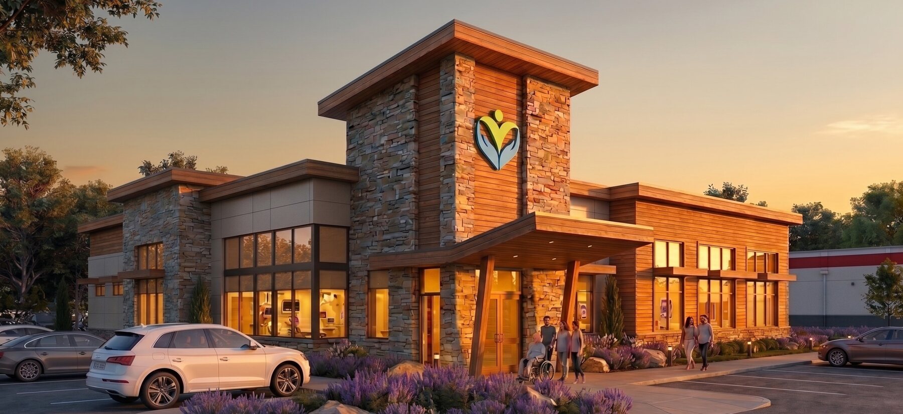Architectural rendering of the upcoming Primary Health Solutions Eaton medical facility