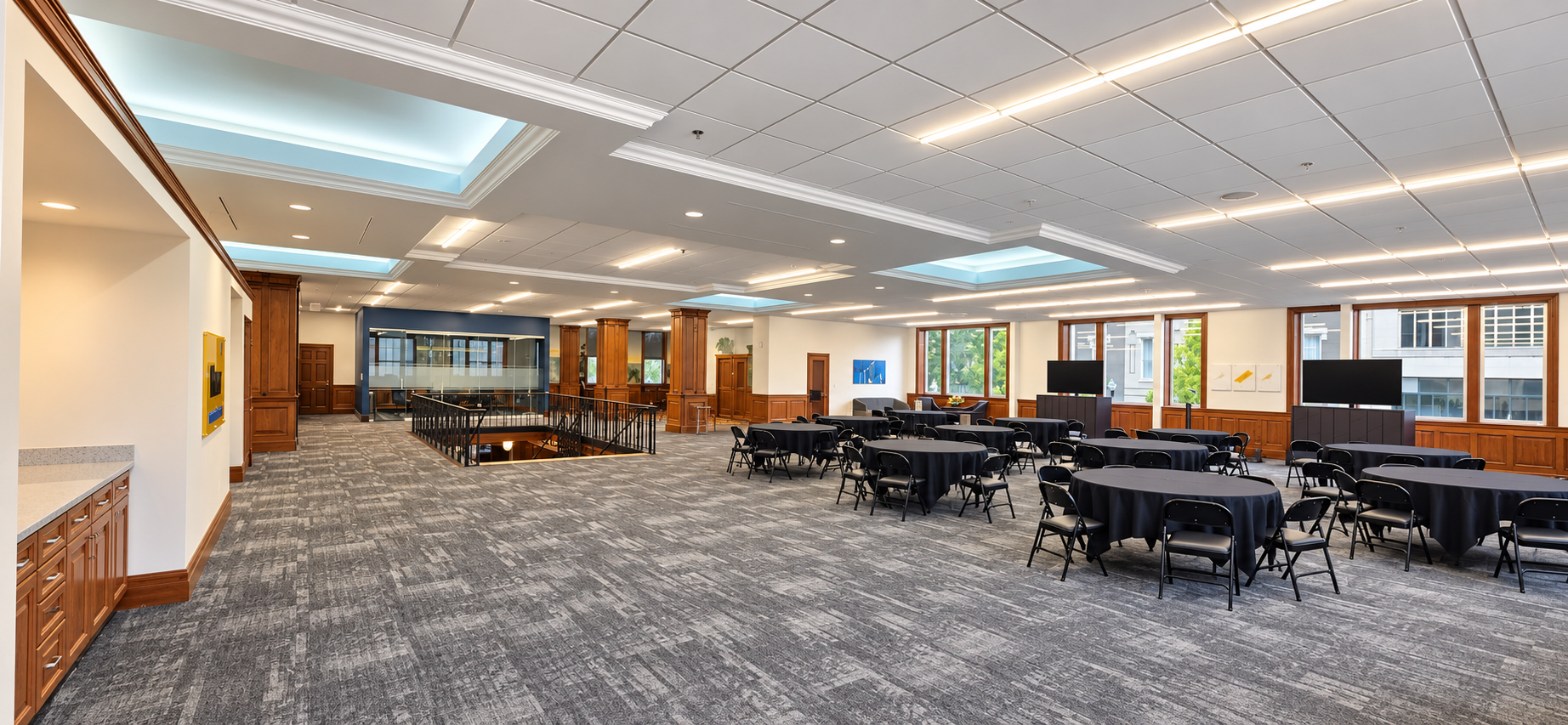 Renovated First Financial Bank event and meeting space in Hamilton, Ohio