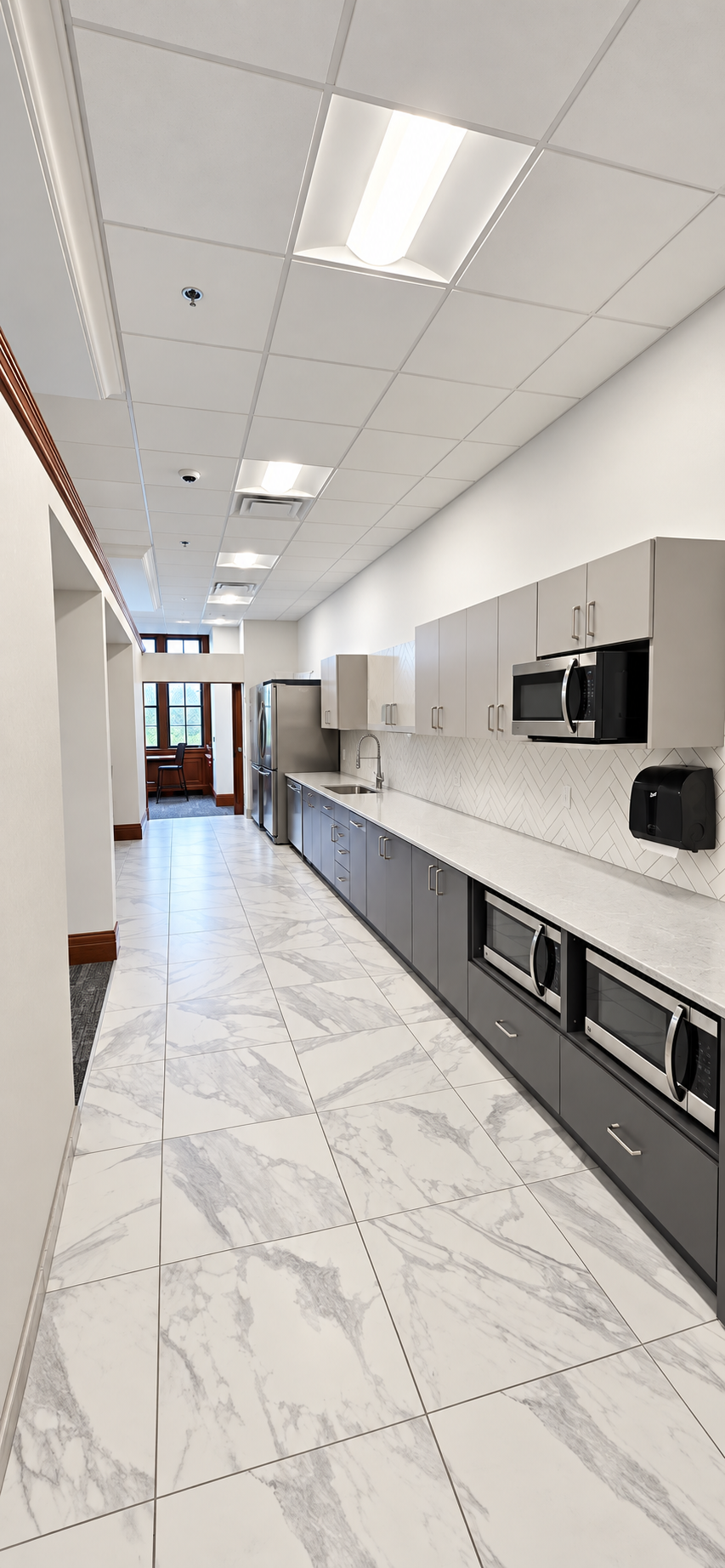 Completed kitchen and service area at First Financial Bank