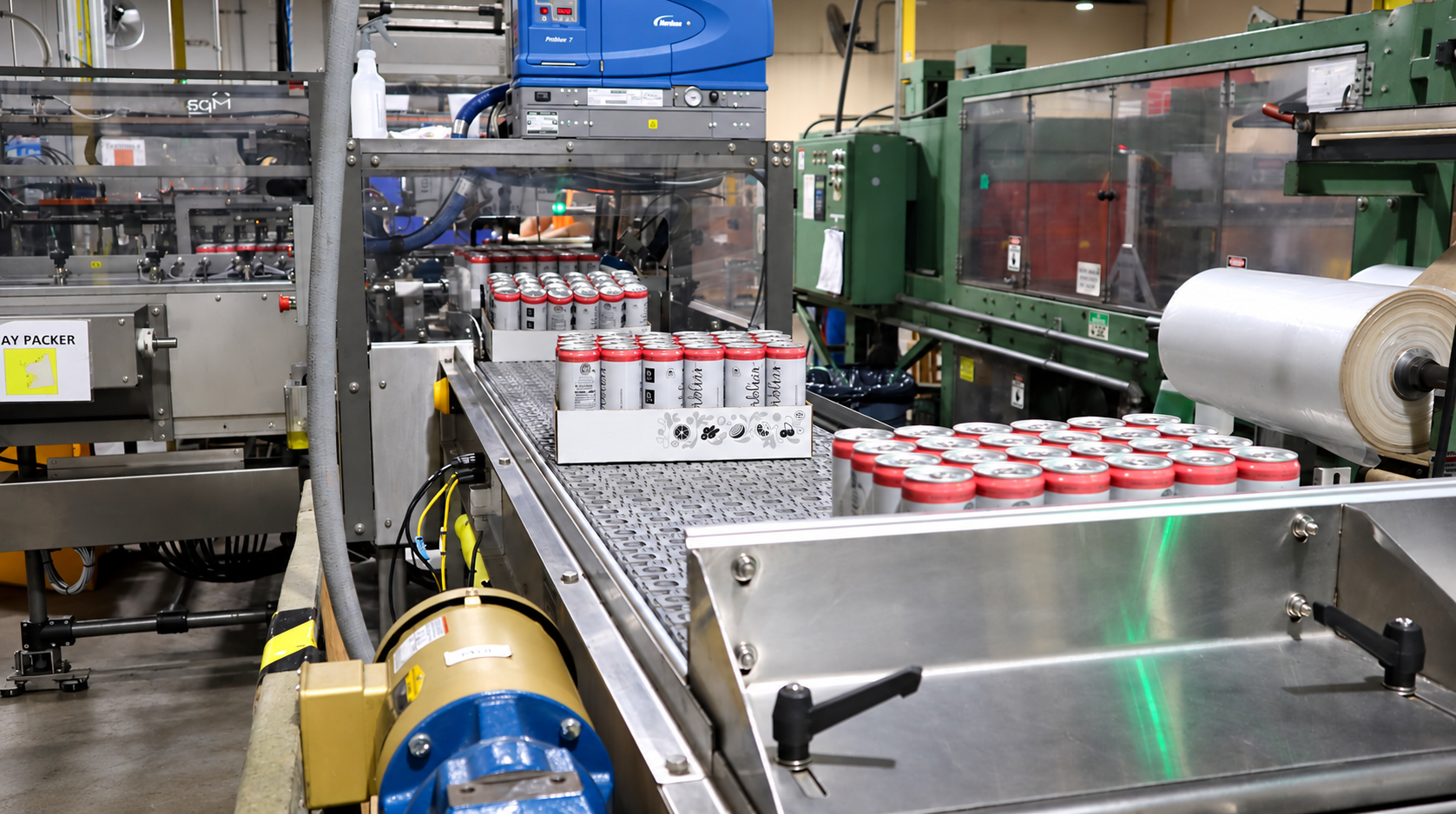 Beverage packaging equipment on Impact Beverage Line One