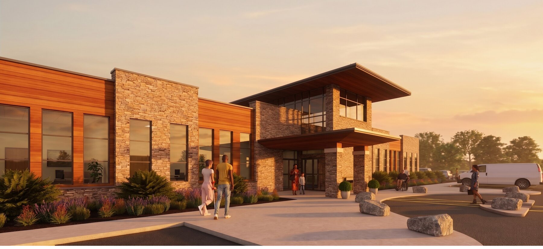 Architectural rendering of the upcoming Primary Health Solutions Lindenwald medical facility